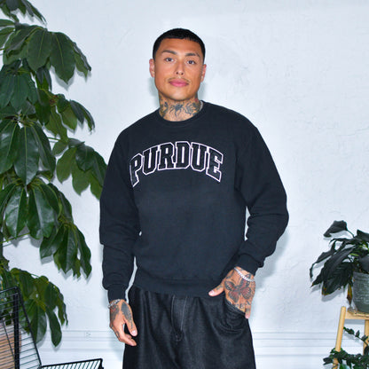 Vintage 90s Purdue University Black Crewneck