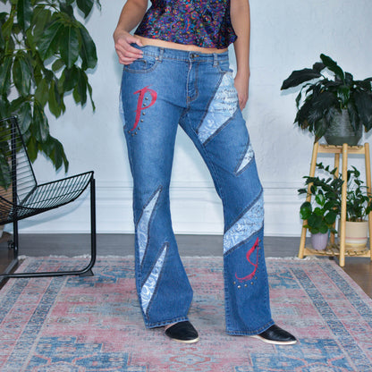 Vintage Y2K Paco Jeans Patchwork Flare Jeans