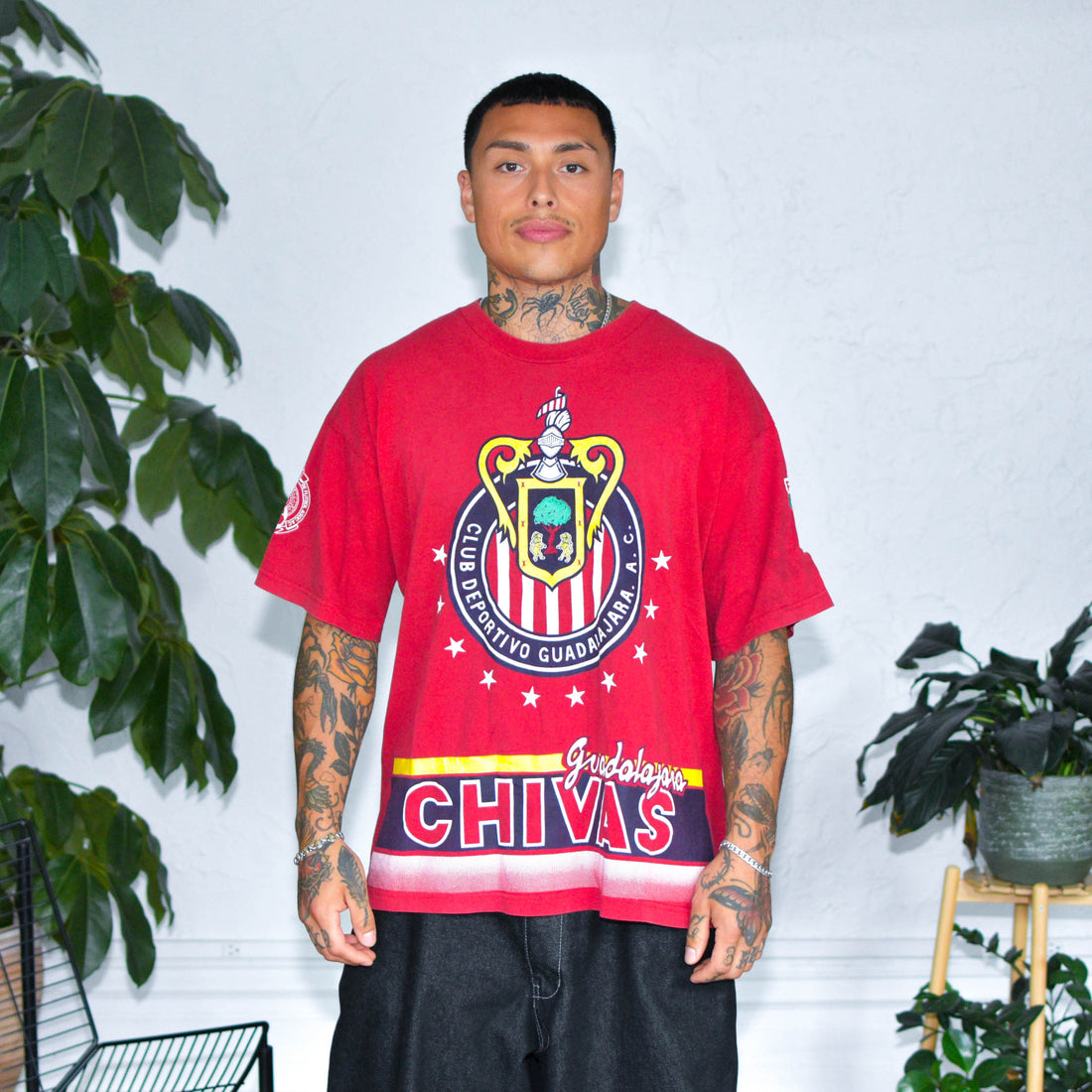 Vintage 90s Chivas de Guadalajara All-Over-Print T-Shirt
