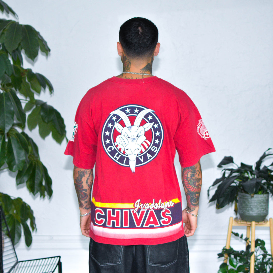 Vintage 90s Chivas de Guadalajara All-Over-Print T-Shirt