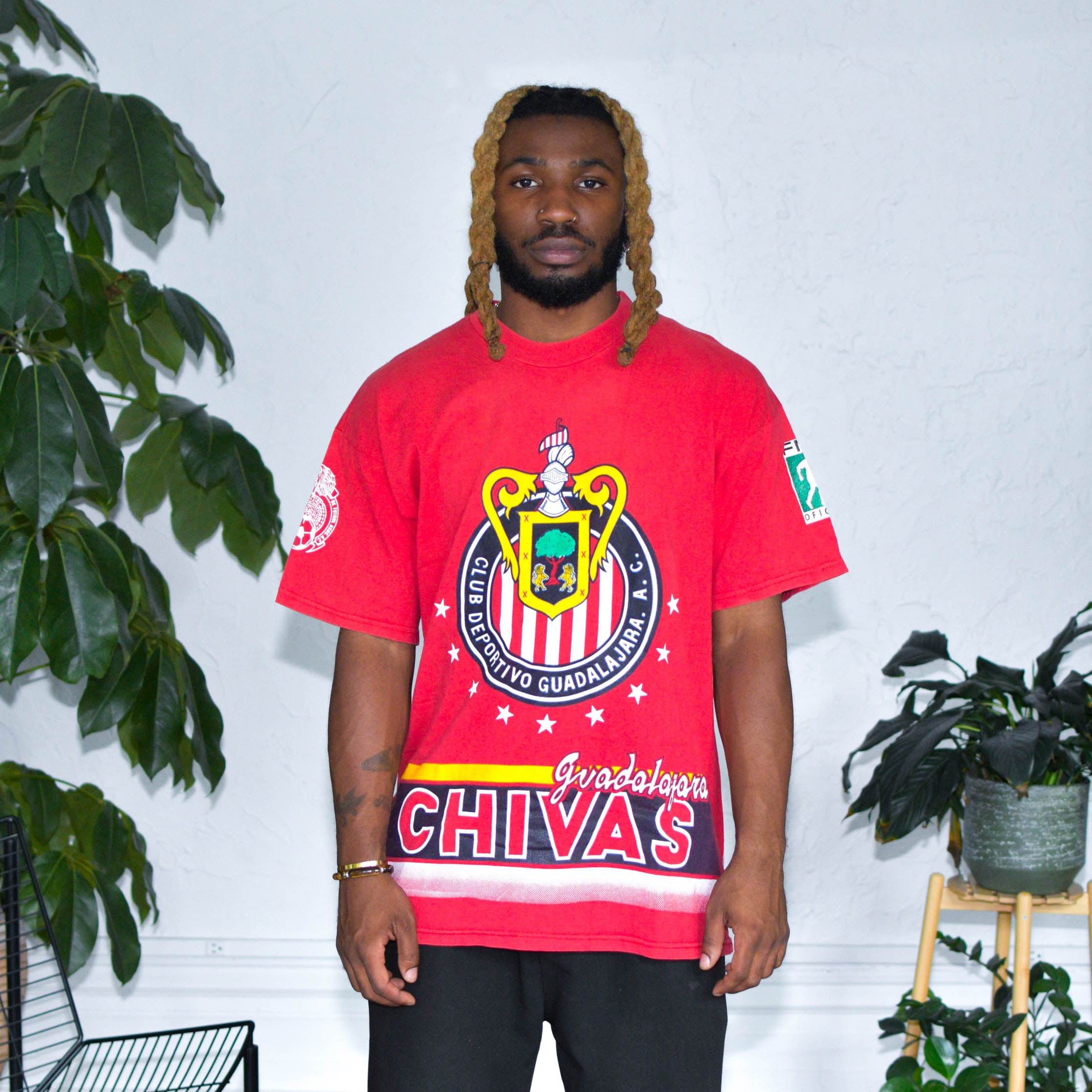 Vintage 90s Chivas de Guadalajara All-Over-Print Logo T-Shirt