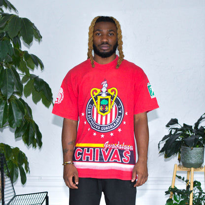 Vintage 90s Chivas de Guadalajara All-Over-Print Logo T-Shirt