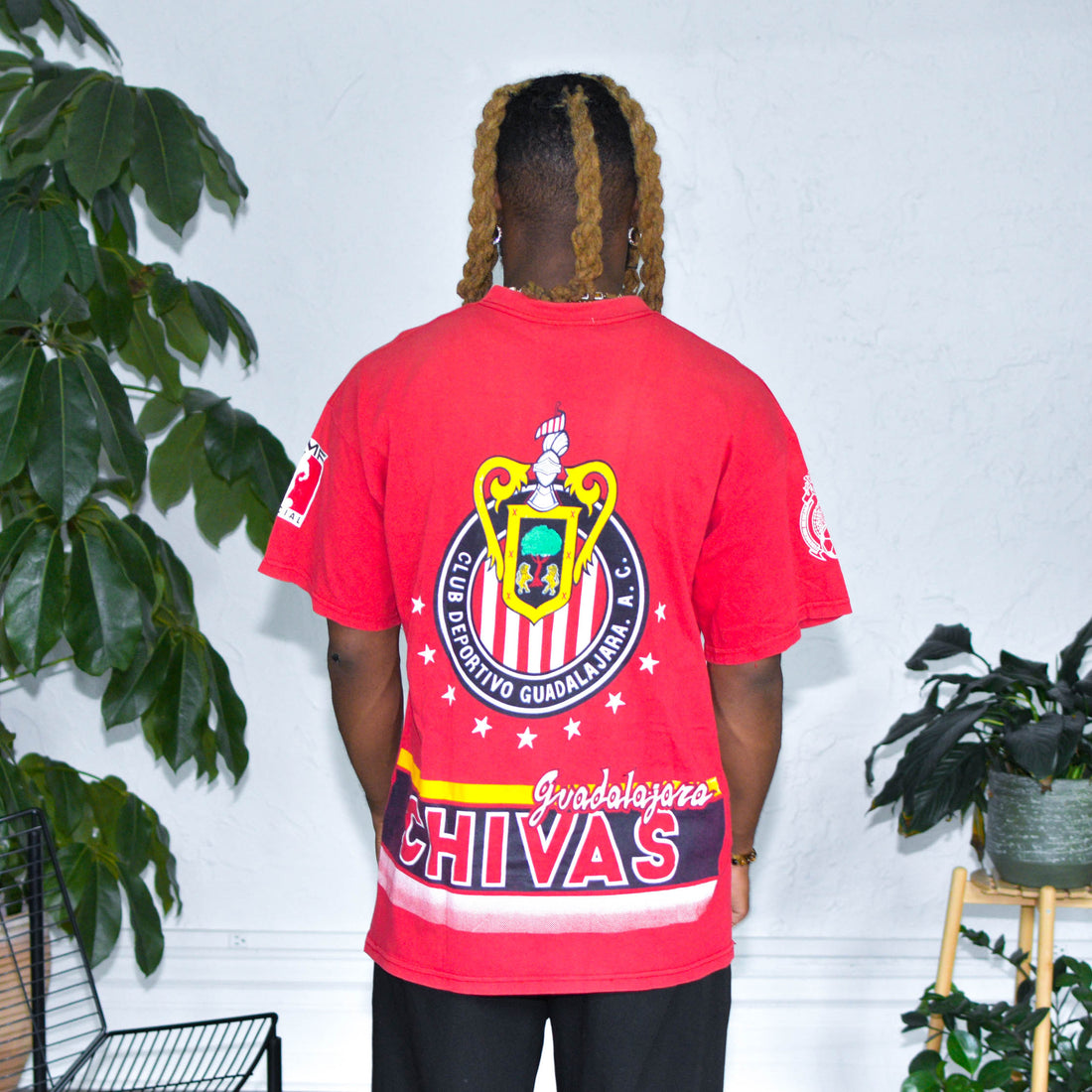 Vintage 90s Chivas de Guadalajara All-Over-Print Logo T-Shirt