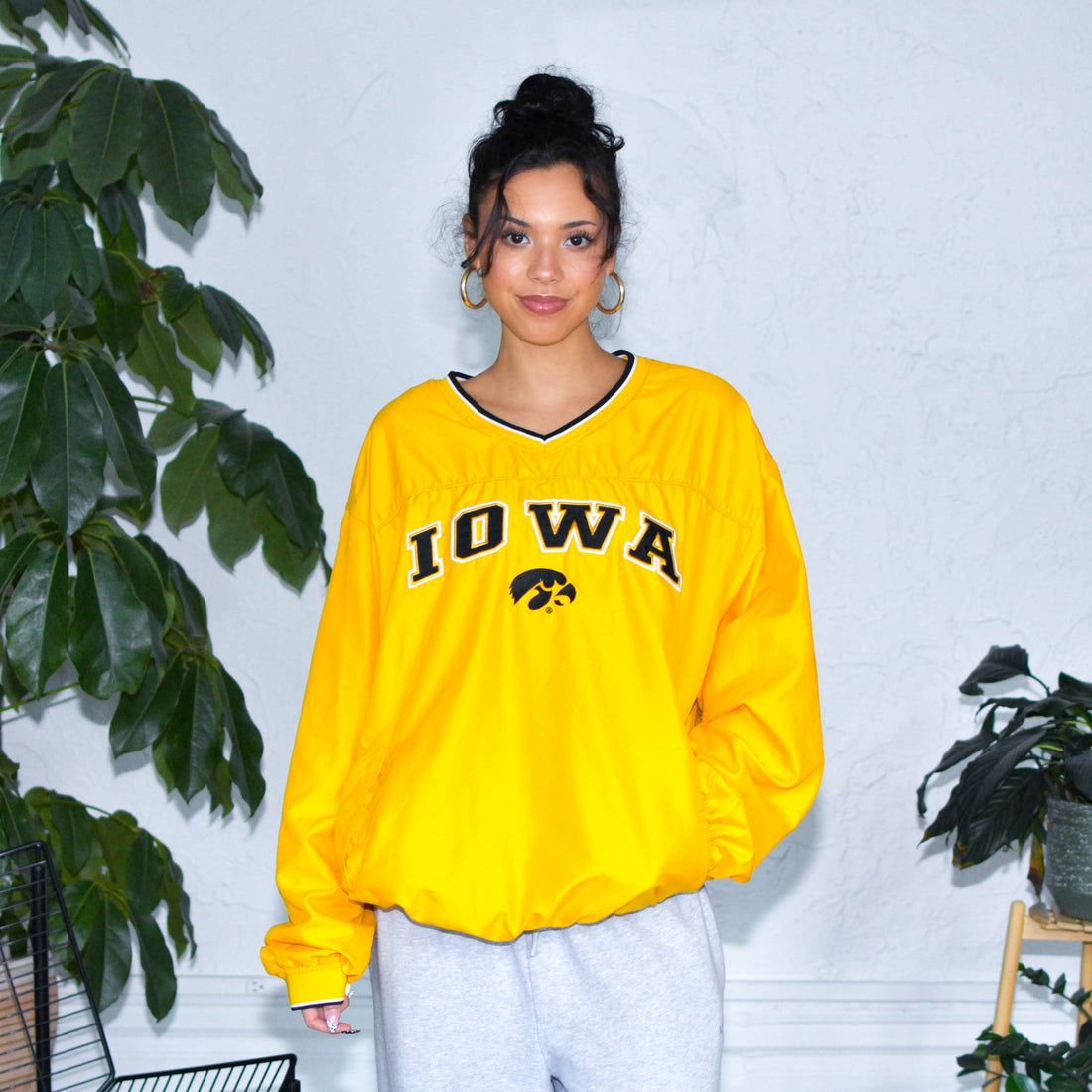 Vintage University of Iowa Hawkeyes Yellow Windshirt