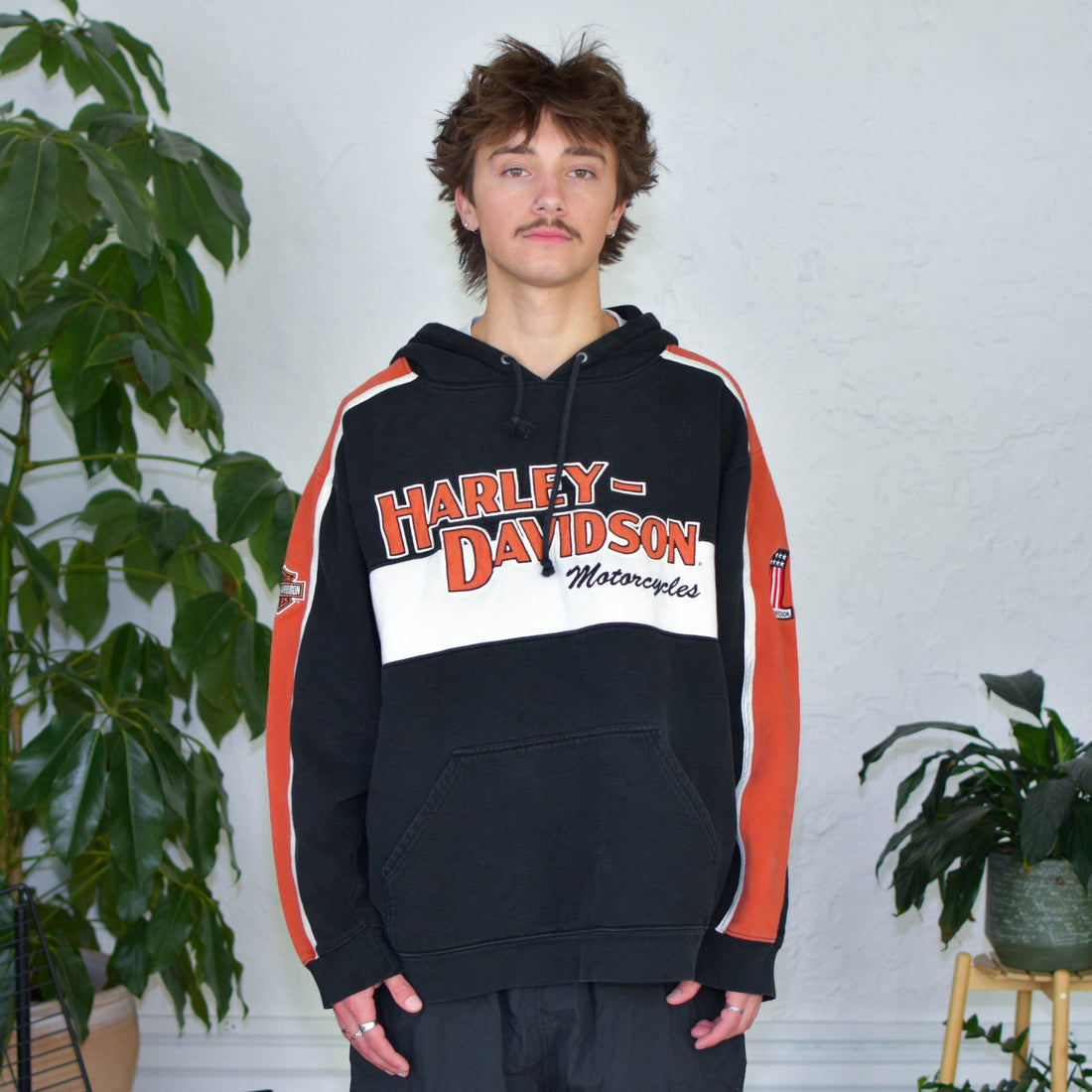 Vintage Harley Davidson Embroidered Hoodie