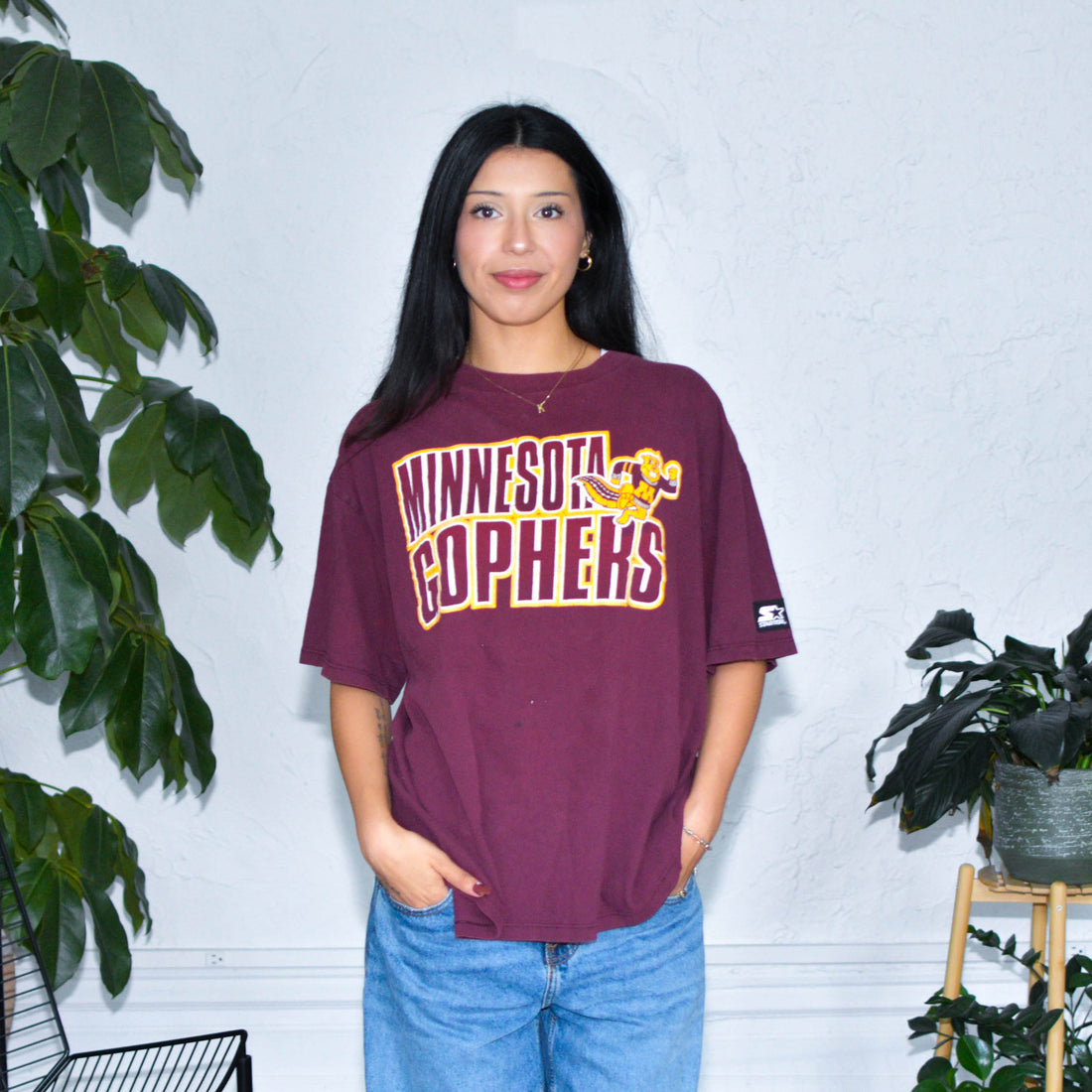 Vintage University of Minnesota Gophers Distressed Maroon Graph T-Shirt