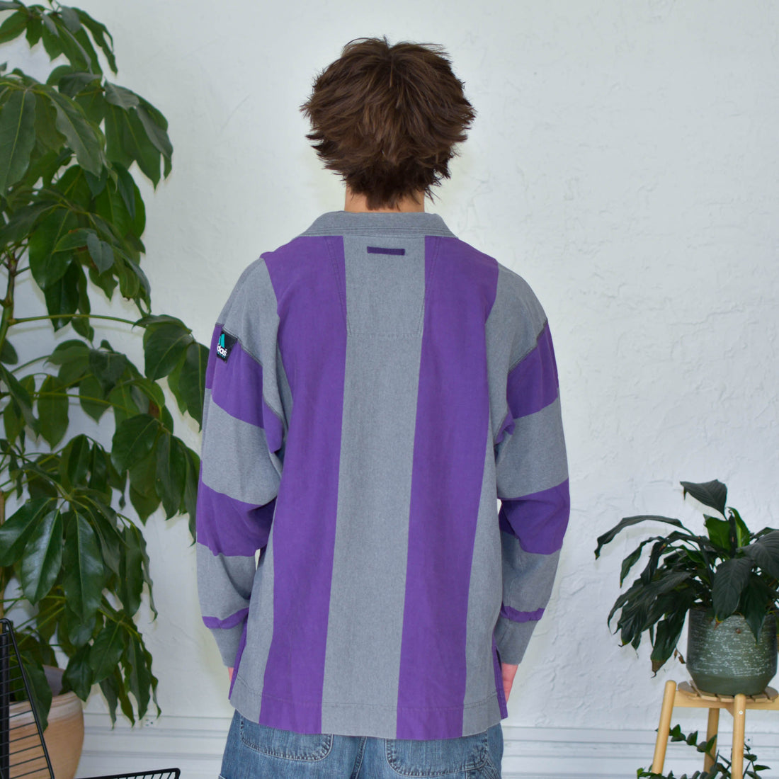 Vintage 90s Adidas Striped Polo Shirt