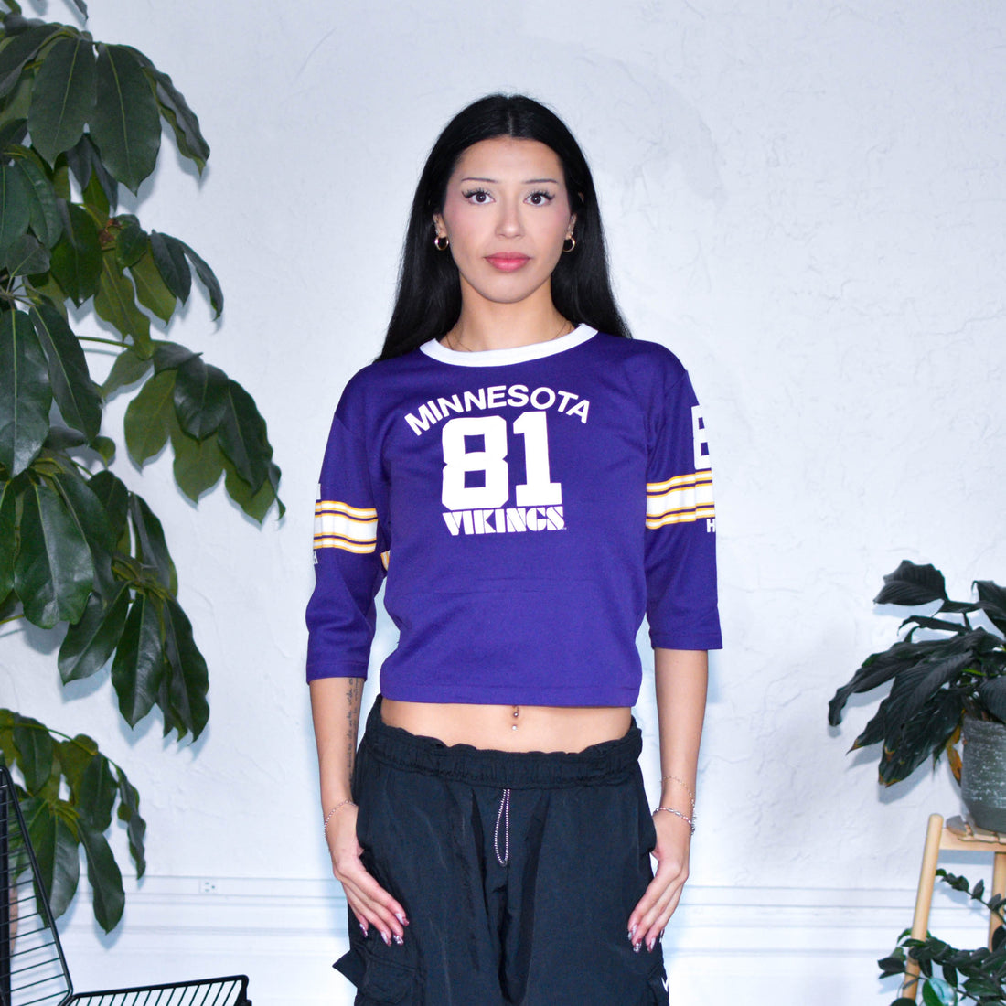 Vintage 90s Femme Cris Carter Minnesota Vikings Quarter Sleeve Jersey