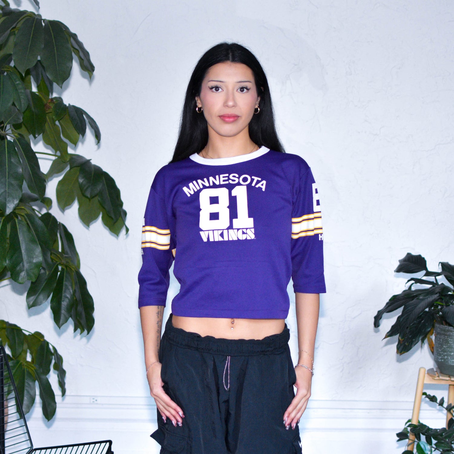Vintage 90s Femme Cris Carter Minnesota Vikings Quarter Sleeve Jersey
