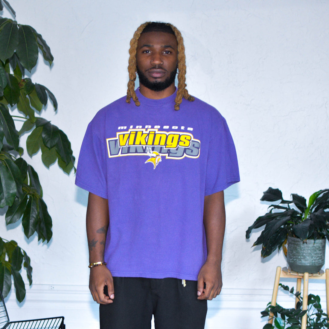 Vintage Minnesota Vikings Purple Spell-Out T-Shirt