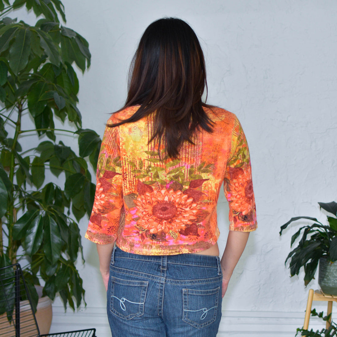Vintage Y2k Take Two Bedazzled Accent Floral Top