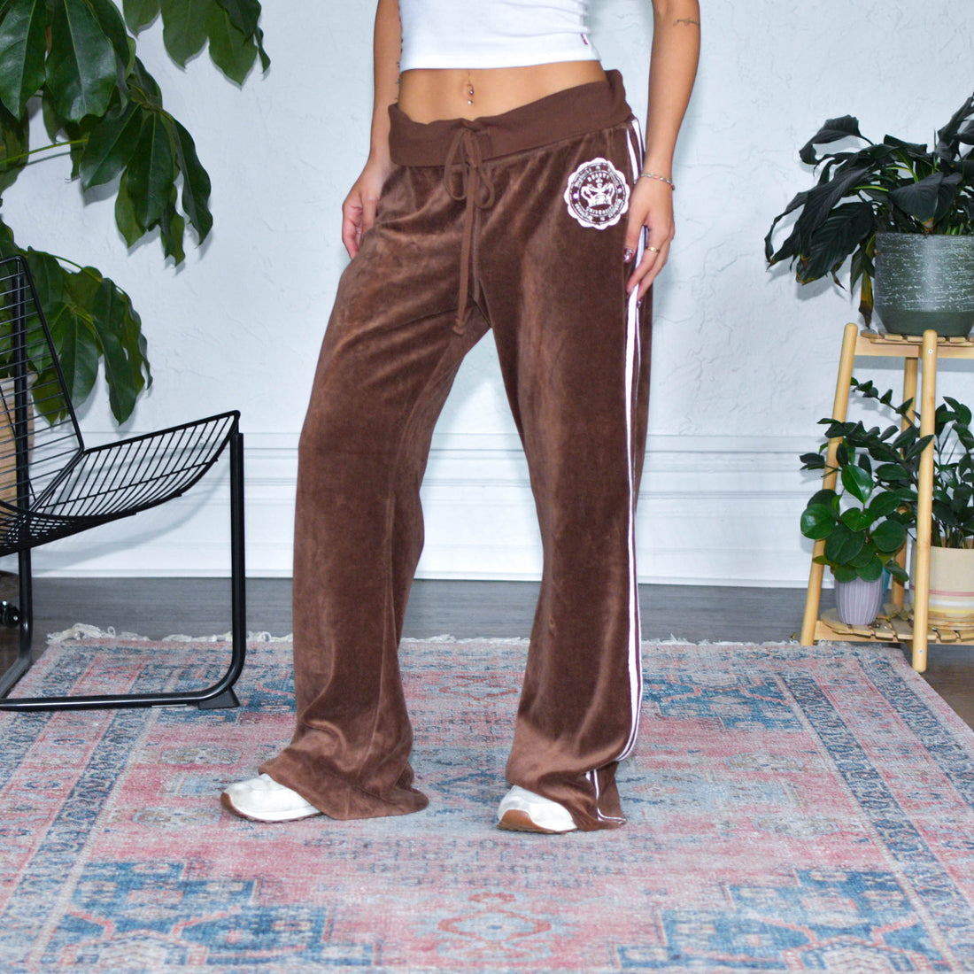 Vintage Y2K Mossimo Brown Velour Flare Track Pants