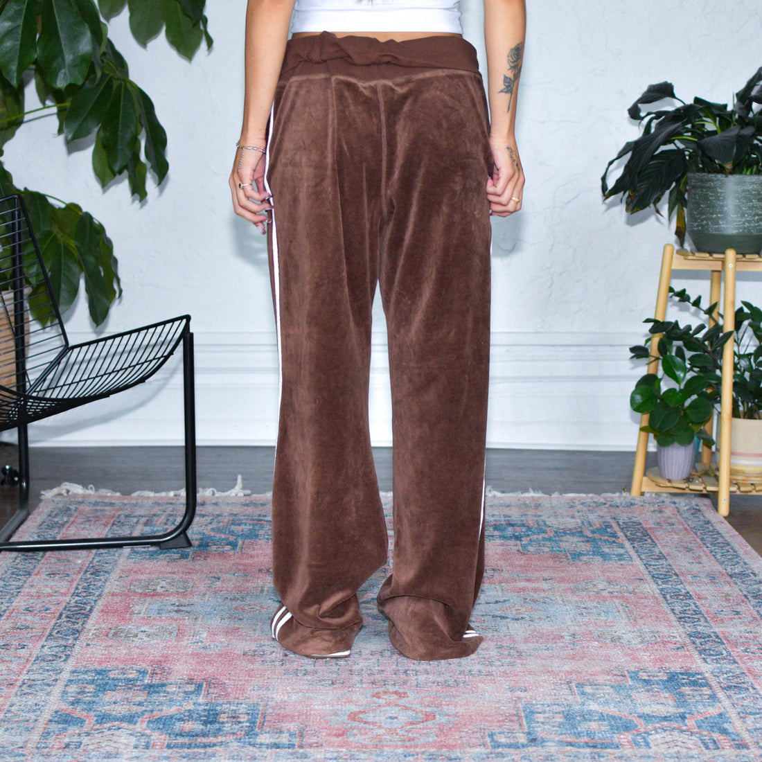 Vintage Y2K Mossimo Brown Velour Flare Track Pants
