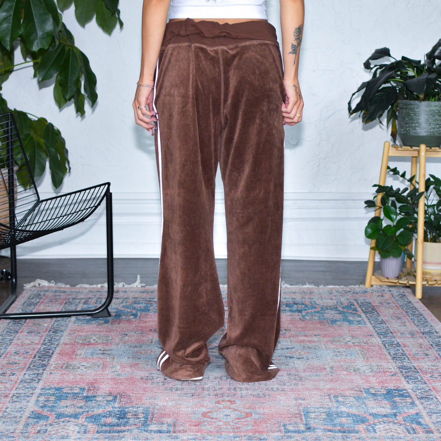 Vintage Y2K Mossimo Brown Velour Flare Track Pants