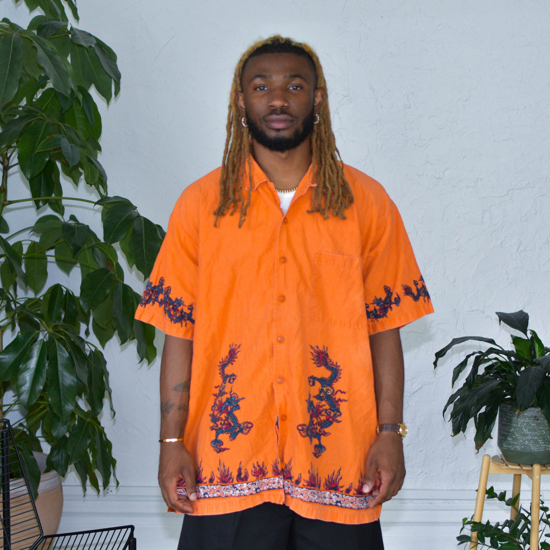 Vintage No Boundaries Dragon Button Up