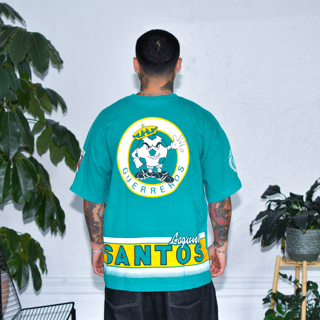 Vintage 90s Club Santos Laguna All-Over-Print T-Shirt