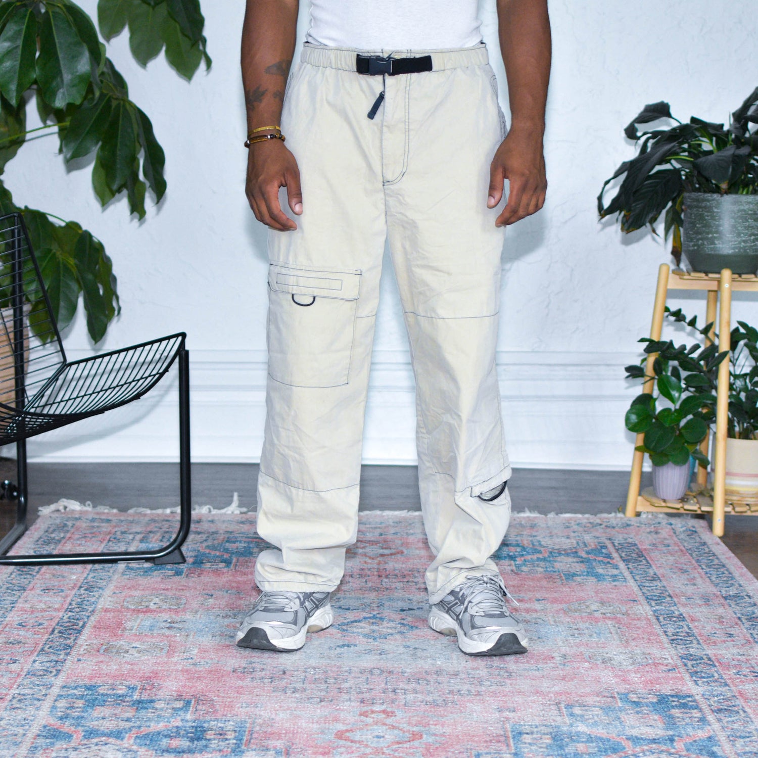 Vintage American Eagle Beige Nylon Cargo Pants