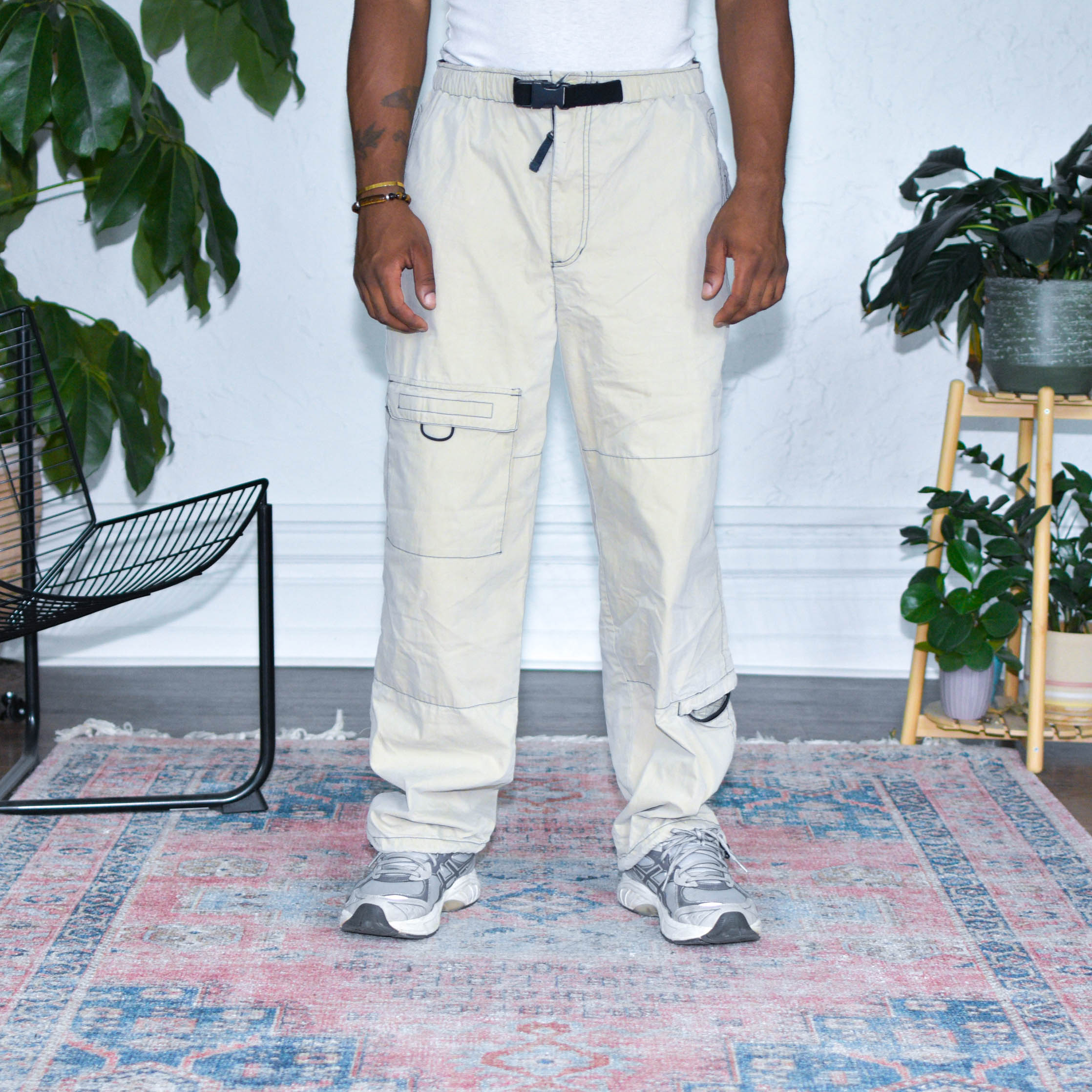 Vintage American Eagle Beige Nylon Cargo Pants