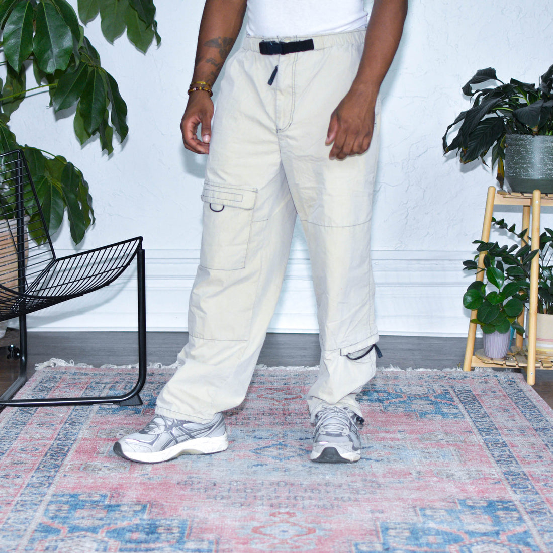 Vintage American Eagle Beige Nylon Cargo Pants