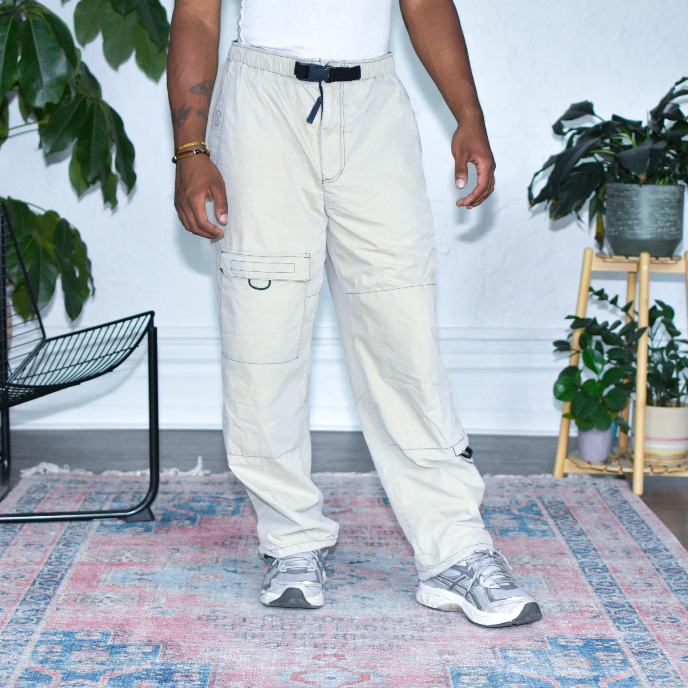 Vintage American Eagle Beige Nylon Cargo Pants